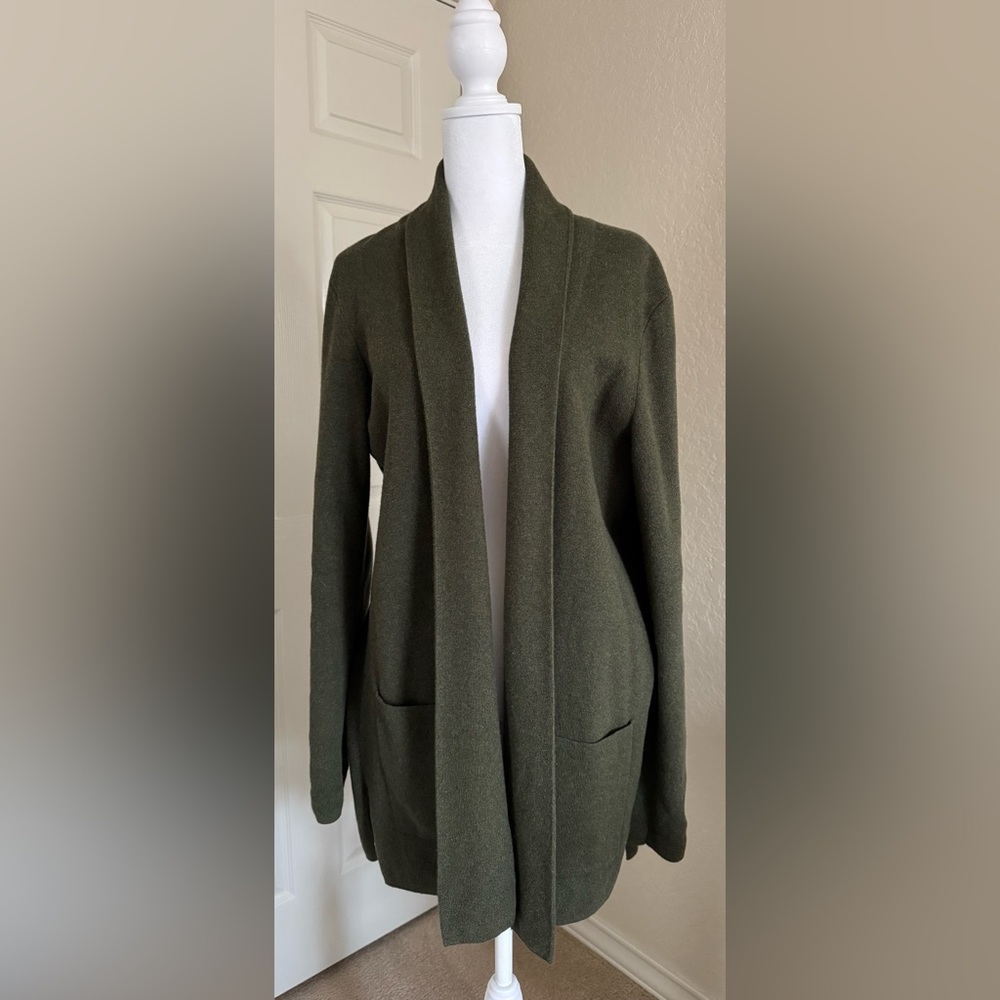 J. Crew Dark Green Women's Cardigan Medium